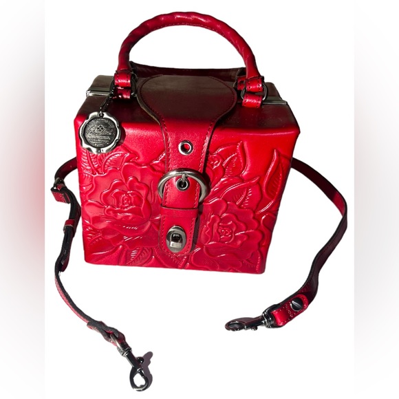 Patricia Nash Bags Rare Patricia Nash Red Tooled Leather Cube Bag With Year Anniversary